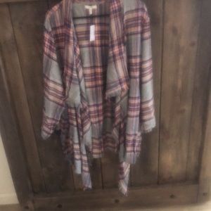 Maurices 2x Blue and pink plaid sweater